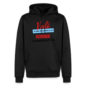 Voilà a quoi ressemble un PROFESSEUR Humour - Sweat à capuche Premium bio Homme - noir - Devant - Nico (187cm)