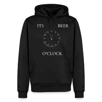 Bier o'clock Bier Uhr - Männer Premium Bio Hoodie - Schwarz - Vorne - Nico (187cm)