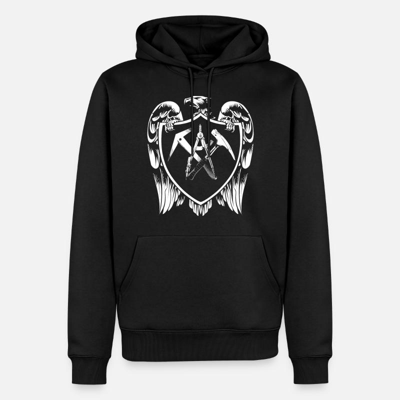Armoiries de Roofer Eagle - Sweat à capuche Premium bio Homme - noir
