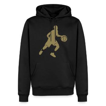 Basketballer Silhouette - Männer Premium Bio Hoodie - Schwarz - Vorne - Nico (187cm)