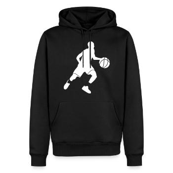 Basketballer Silhouette - Männer Premium Bio Hoodie - Schwarz - Vorne - Nico (187cm)
