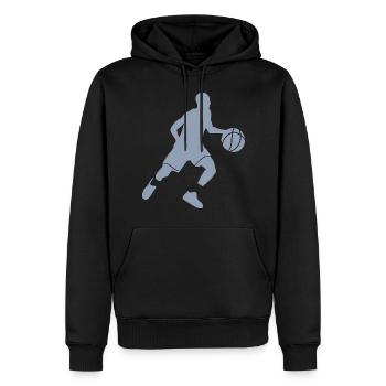 Basketballer Silhouette - Männer Premium Bio Hoodie - Schwarz - Vorne - Nico (187cm)