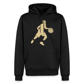Basketballer Silhouette - Männer Premium Bio Hoodie - Schwarz - Vorne - Nico (187cm)