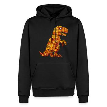 Dinosaure Trex du feuillage des feuilles d’automne - Sweat à capuche Premium bio Homme - noir - Devant - Nico (187cm)