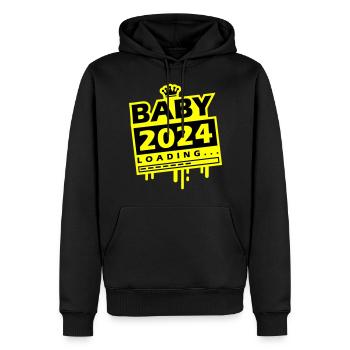 Baby 2024 Loading - Männer Premium Bio Hoodie - Schwarz - Vorne - Nico (187cm)