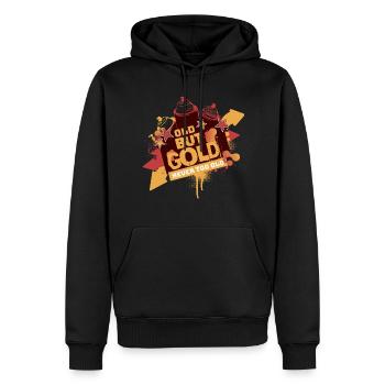 Old but Gold Graffiti Retro Never too Old - Männer Premium Bio Hoodie - Schwarz - Vorne - Nico (187cm)