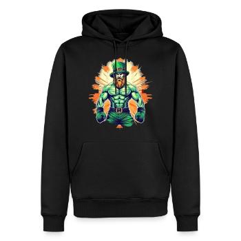 St. Patrick’s Day Trèfle Bodybuilding - Sweat à capuche Premium bio Homme - noir - Devant - Nico (187cm)