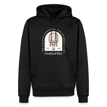 Pickleball sport filles club équipe joueuse - Sweat à capuche Premium bio Homme - noir - Devant - Nico (187cm)