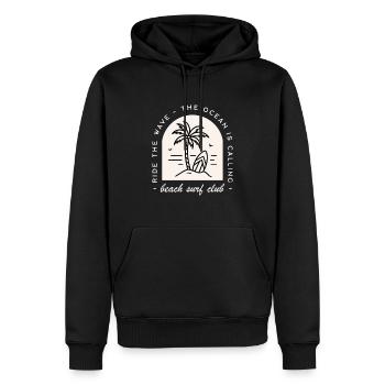 Beach Surf Club Humor Surfer Retro - Männer Premium Bio Hoodie - Schwarz - Vorne - Nico (187cm)