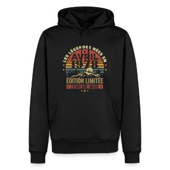 Les Légendes Sont Nées En Avril 1978 Cadeau 1978 - Sweat à capuche Premium bio Homme - noir - Devant - Nico (187cm)