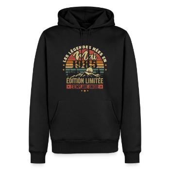 Les légendes Nées en Mai 1985 Cadeau 1985 Vintage - Sweat à capuche Premium bio Homme - noir - Devant - Nico (187cm)