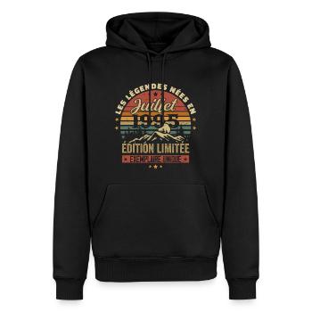 Juli 1995 Vintage Geburtstag 1995 Juli - Männer Premium Bio Hoodie - Schwarz - Vorne - Nico (187cm)