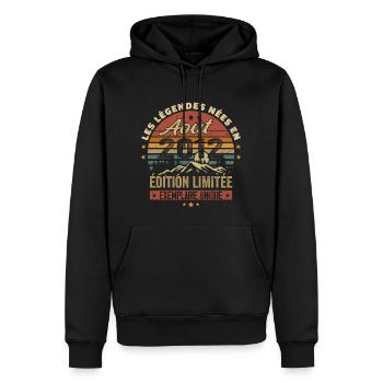 August 2012 Birthday Gift August 2012 August - Men’s Premium Organic Hoodie - black - Front - Nico (187cm)
