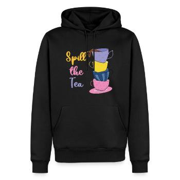 Verschütten Sie den Tee - Lustiges Wortspiel - Männer Premium Bio Hoodie - Schwarz - Vorne - Nico (187cm)