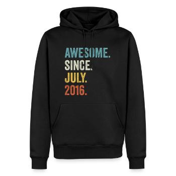 Awesome Since July 2016 6. Geburtstag - Männer Premium Bio Hoodie - Schwarz - Vorne - Nico (187cm)