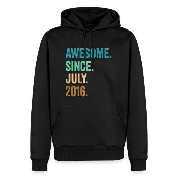 Awesome Since July 2016 6. Geburtstag - Männer Premium Bio Hoodie - Schwarz - Vorne - Nico (187cm)
