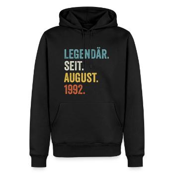 30 ans légendaires depuis août 1992 30e anniversaire - Sweat à capuche Premium bio Homme - noir - Devant - Nico (187cm)