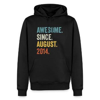 Awesome Since August 2014 8e anniversaire - Sweat à capuche Premium bio Homme - noir - Devant - Nico (187cm)