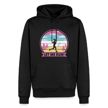 Joggerin lass mich laufen - Männer Premium Bio Hoodie - Schwarz - Vorne - Nico (187cm)