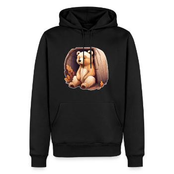 Cute Bear - Men’s Premium Organic Hoodie - black - Front - Nico (187cm)