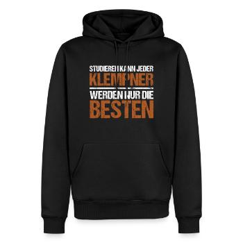 Anyone can study - Plumber Edition - Men’s Premium Organic Hoodie - black - Front - Nico (187cm)