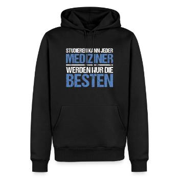 Studieren kann jeder - Mediziner Edition - Männer Premium Bio Hoodie - Schwarz - Vorne - Nico (187cm)