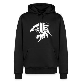Adler - Männer Premium Bio Hoodie - Schwarz - Vorne - Nico (187cm)