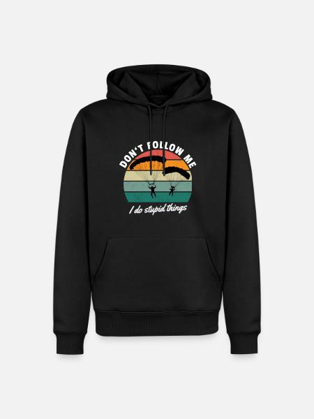 Don’t follow me Fallschirm - Männer Premium Bio Hoodie - Schwarz