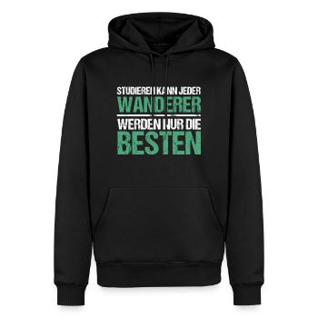 Anyone can study - Wanderer Edition - Men’s Premium Organic Hoodie - black - Front - Nico (187cm)