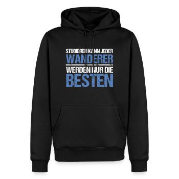 Anyone can study - Wanderer Edition - Men’s Premium Organic Hoodie - black - Front - Nico (187cm)