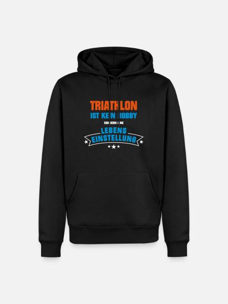 Triathlon Sportart - Männer Premium Bio Hoodie - Schwarz