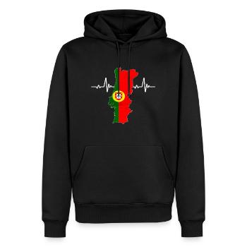 Portugal Football Drapeau portugais - Sweat à capuche Premium bio Homme - noir - Devant - Nico (187cm)