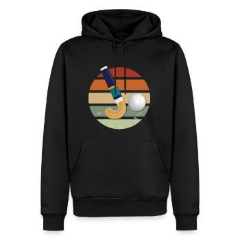 Retro Hockey Stick Hockey sur gazon Hockey en salle - Sweat à capuche Premium bio Homme - noir - Devant - Nico (187cm)