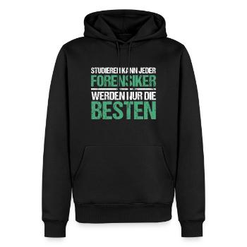 Tout le monde peut étudier - Forensic Scientist Edition - Sweat à capuche Premium bio Homme - noir - Devant - Nico (187cm)