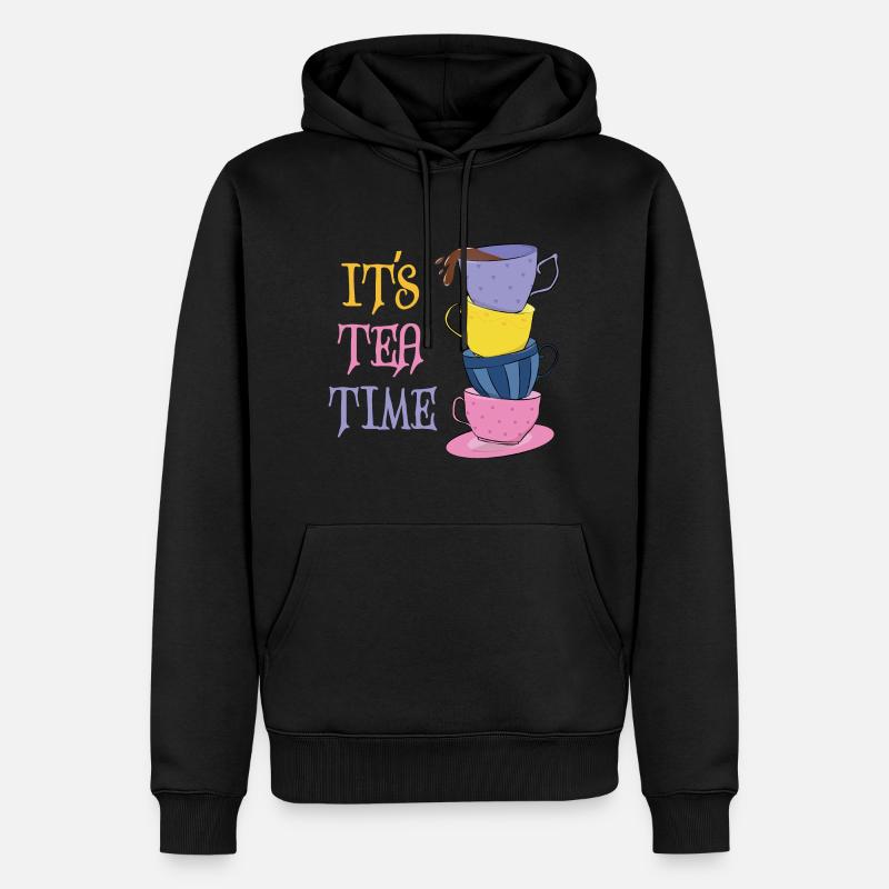 Es ist Teezeit - Männer Premium Bio Hoodie - Schwarz