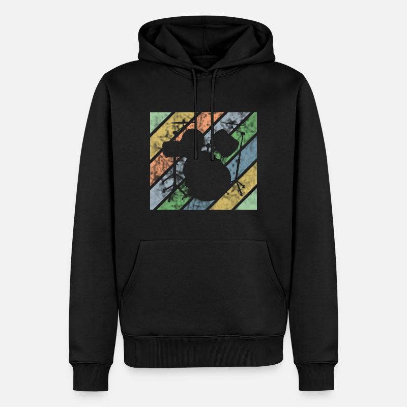 Drummer Design Drumkit - Männer Premium Bio Hoodie - Schwarz