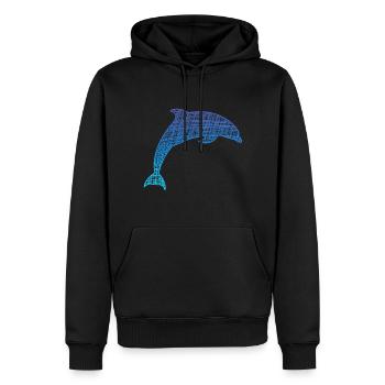 Delfin, Dolphin - Männer Premium Bio Hoodie - Schwarz - Vorne - Nico (187cm)