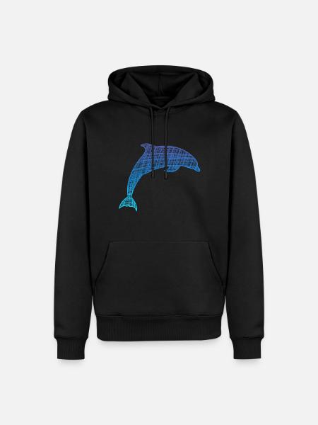 Delfin, Dolphin - Männer Premium Bio Hoodie - Schwarz