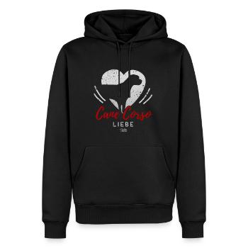 Cane Corso Liebe mit Herz - Männer Premium Bio Hoodie - Schwarz - Vorne - Nico (187cm)