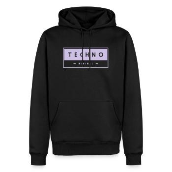 TECHNO Minimal - Männer Premium Bio Hoodie - Schwarz - Vorne - Nico (187cm)