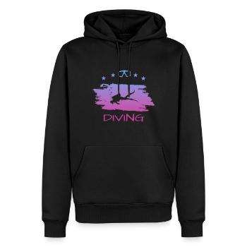 Tauchen - Männer Premium Bio Hoodie - Schwarz - Vorne - Nico (187cm)