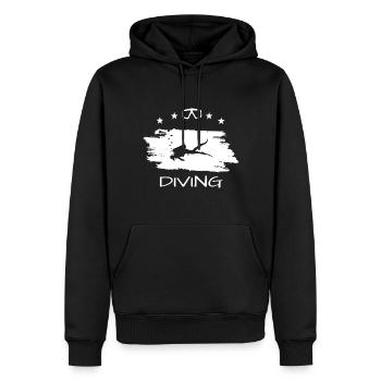 DIVING - Männer Premium Bio Hoodie - Schwarz - Vorne - Nico (187cm)