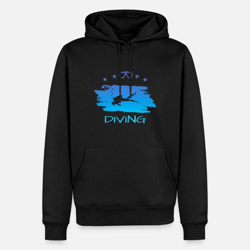 Tauchen - Männer Premium Bio Hoodie - Schwarz