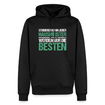 Anyone can study - Caretaker Edition - Men’s Premium Organic Hoodie - black - Front - Nico (187cm)