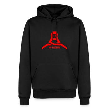 A-HORN, Wiltsch, mode, Taureau, style, Tier, art - Sweat à capuche Premium bio Homme - noir - Devant - Nico (187cm)