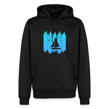Sailing - Männer Premium Bio Hoodie - Schwarz - Vorne - Nico (187cm)