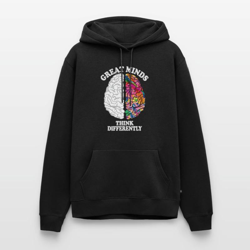 Great Minds Think Differently Creative Brain Men’s Premium Organic Hoodie