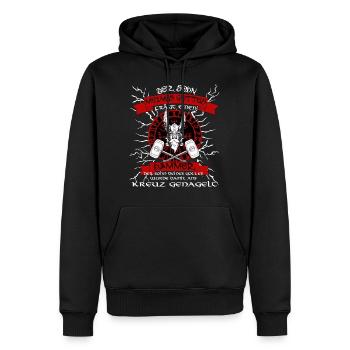 Wikinger: Mein Gott trägt einen Hammer Odin tshirt - Männer Premium Bio Hoodie - Schwarz - Vorne - Nico (187cm)