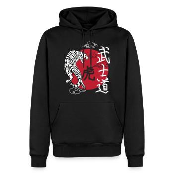 Japan Tiger japanische Kunst - Männer Premium Bio Hoodie - Schwarz - Vorne - Nico (187cm)
