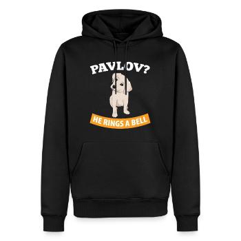 Pawlow - Er läutet eine Glocke - Lustige Psychologie - Männer Premium Bio Hoodie - Schwarz - Vorne - Nico (187cm)
